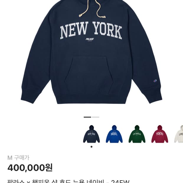 팔라스 챔피언 뉴욕 후드티