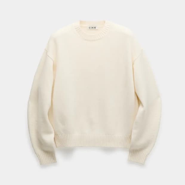 쿠어 울 크롭 크루넥 스웨터 (아이보리)