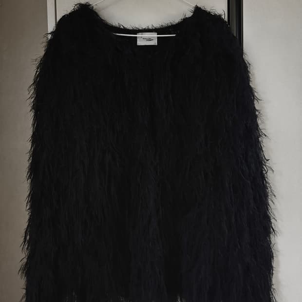 black fur cardigan