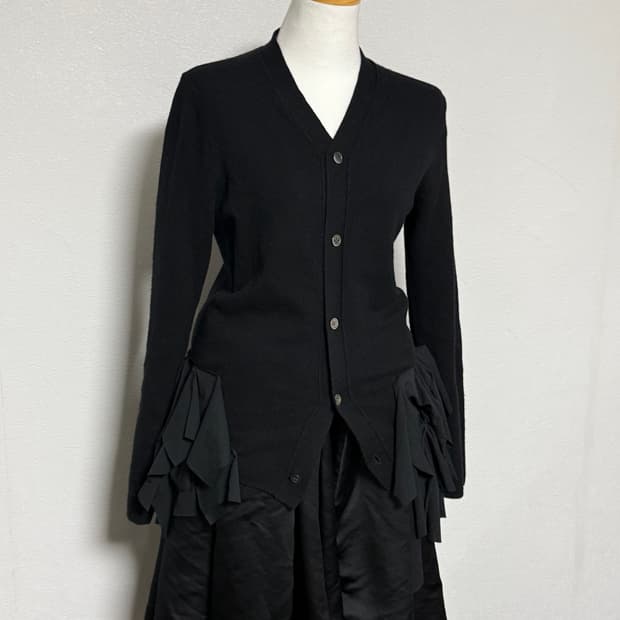 13aw 꼼데가르송 메인라인 폴리 프릴 레이어드 울 가디건 m