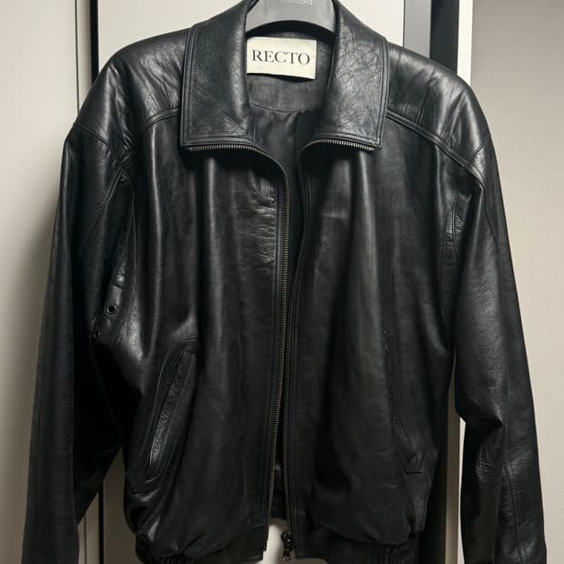 렉토 빈티지 크랙 레더 자켓 L