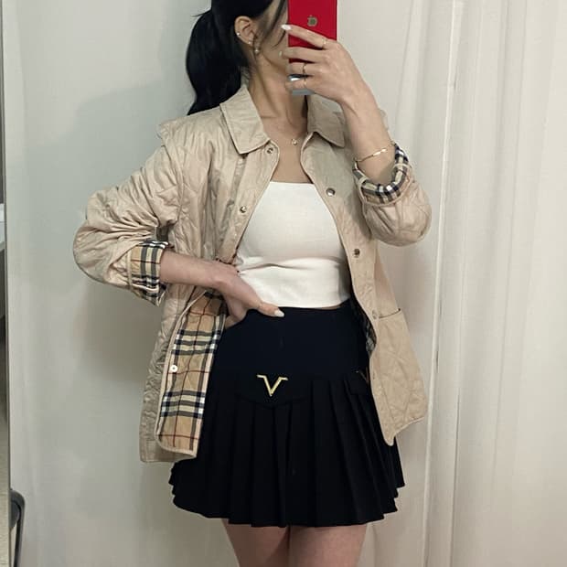 버버리 노바체크 퀼팅 자켓
