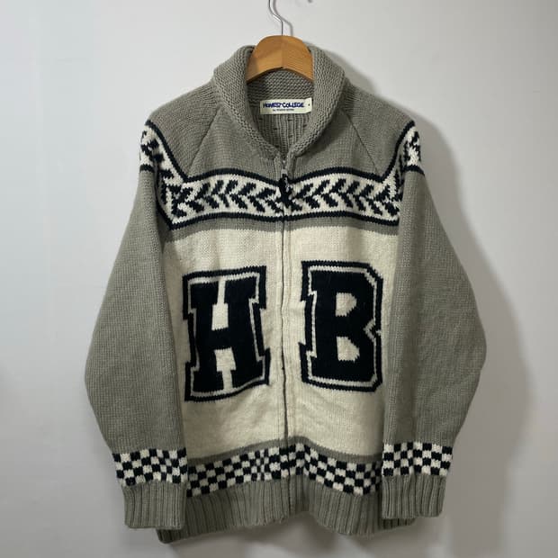 지유스튜디오세븐 백로고 헤비 가디건 M - K9