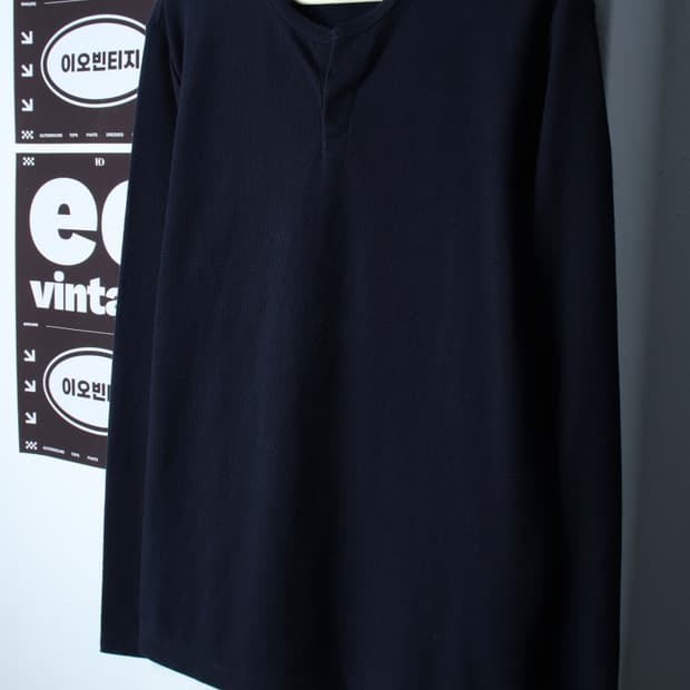 (L-XL) 지오지아 긴팔티셔츠 네이비 무지 기본-H35326