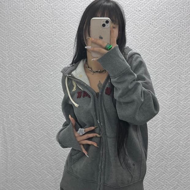 아베크롬비 빈티지 데미지 포인트 약기모 후드집업 XL C08012