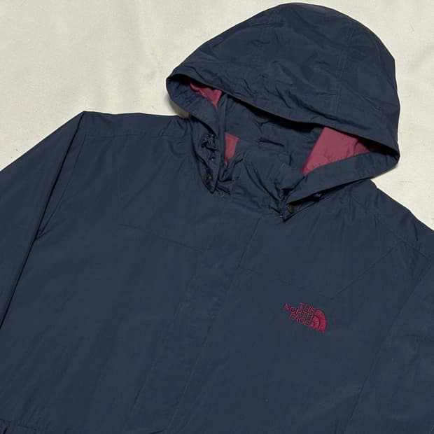 105 노스페이스 네이비 버건디 배색 바람막이
