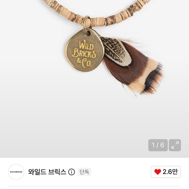 와일드 브릭스 코코넛 우드 목걸이