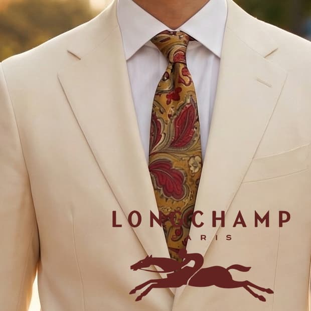 롱샴 실크 브라운 페이즐리 패턴 넥타이 9.2cm A+등급 E768
