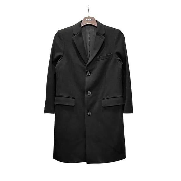 띠어리 싱글 테일러드 하프 코트 쓰리버튼 투포켓 디테일 블랙