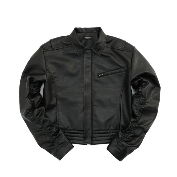 FAR FAUX LEATHER PUCKERING JACKET