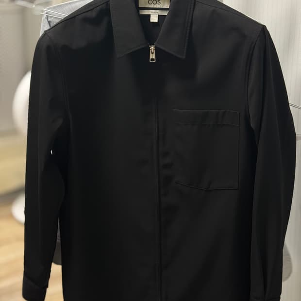 [S, 95-100] 코스 COS 릴랙스드 핏 블랙 울 오버셔츠