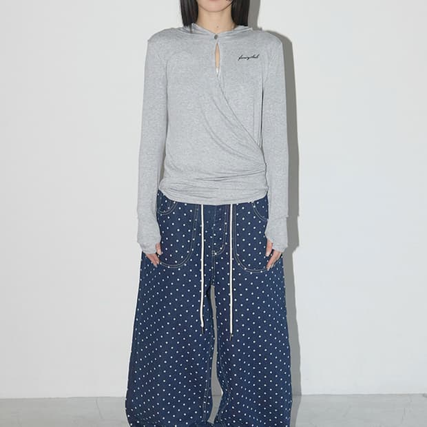 STRING DOT ROLL-UP PANTS (BLUE)