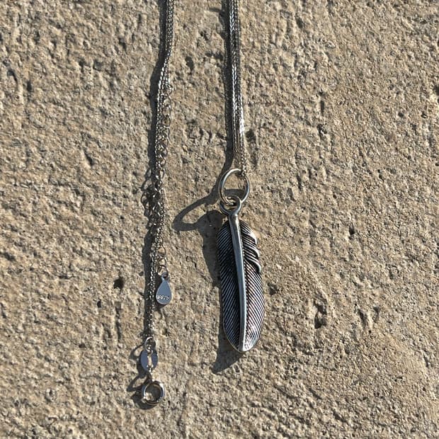 앤틱 실버 페더 목걸이 (실버925)