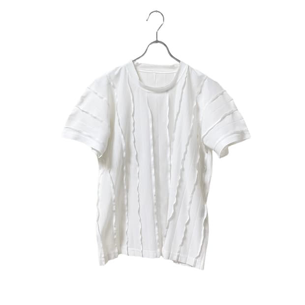 Issey Miyake Pleated Detail Short Sleeve