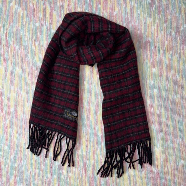 레드 블랙 체크 머플러