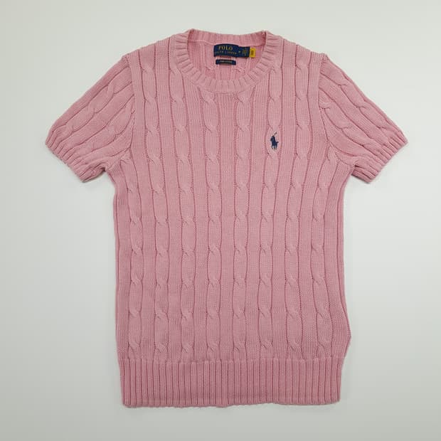 CN811W M 폴로랄프로렌 러블리핑크 QR 피마코튼 케이블 니트 스웨터