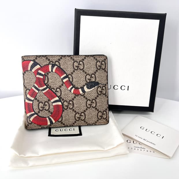 구찌 GG 수프림 스네이크 반지갑 (451268)