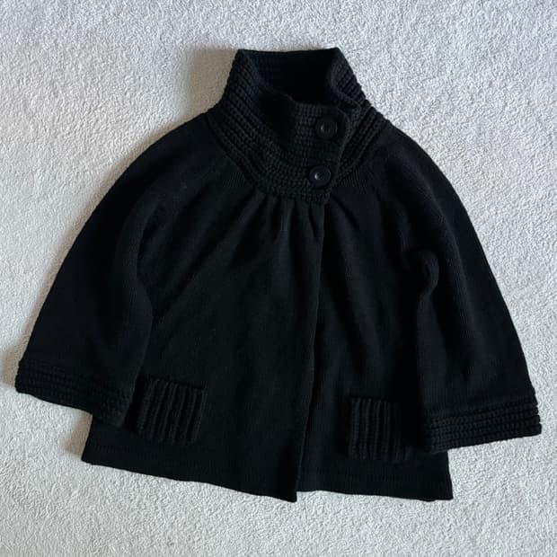 일본빈티지 putielal 케이프st 블랙 니트 가디건