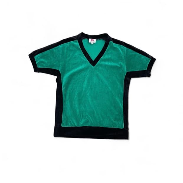 70's two tone velour Top