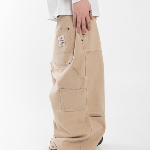 아오이로 커터드 더블니 팬츠 탄 초판 2사이즈