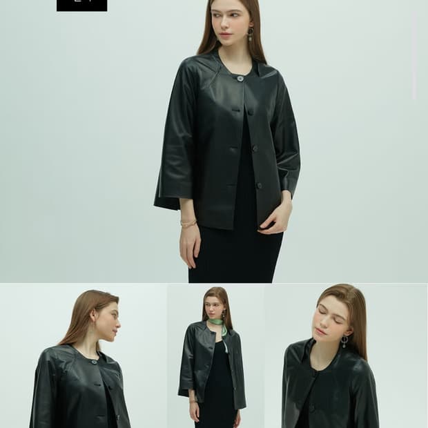 hasstige 헤스티지 양가죽 케이프 자켓 레더