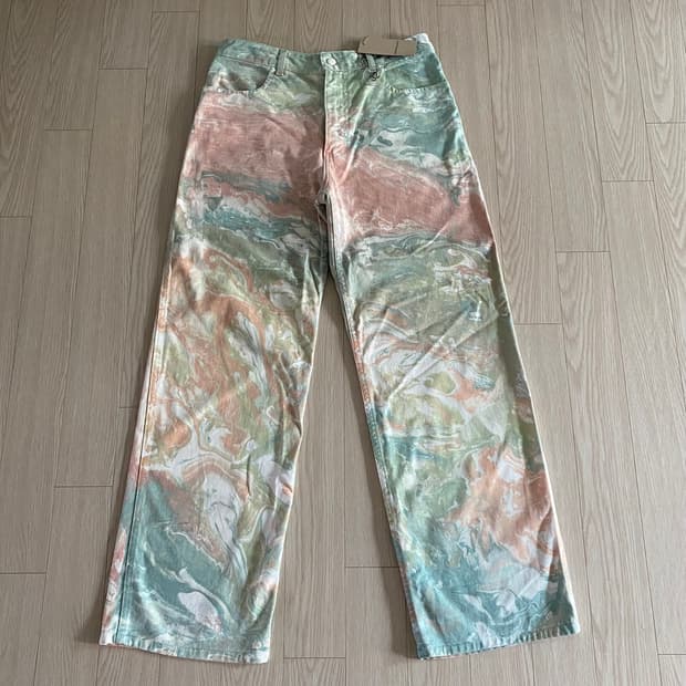 [32] Eckhaus Latta 마블 와이드 레그 진