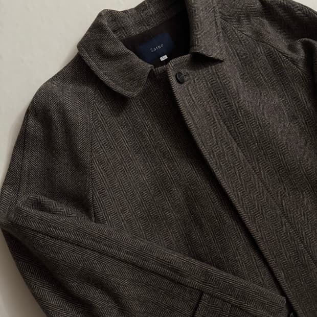 사르노 울 해링본 코트