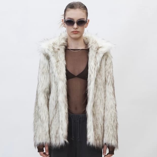 커렌트 헤비 믹스 퍼자켓 아이보리