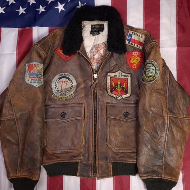 오리지날 탑건 아비렉스 미해군 G-1 리얼레더 항공자켓