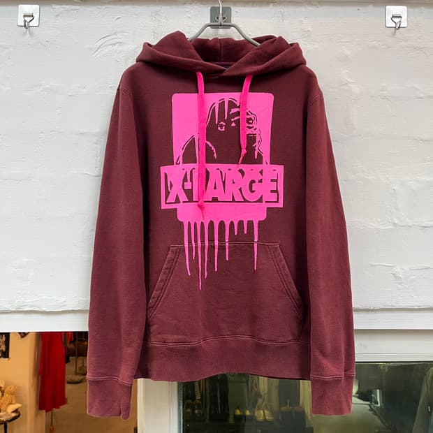 XLARGE 엑스라지 버건디 후드티 S