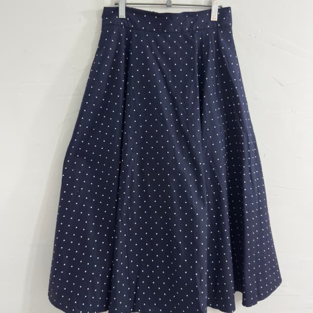 dot navy skirt