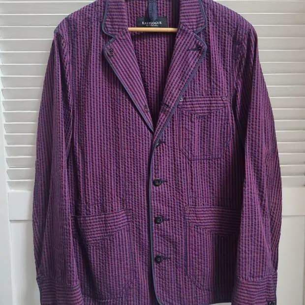 이스트로그 시어서커 체크 블레이저 자켓