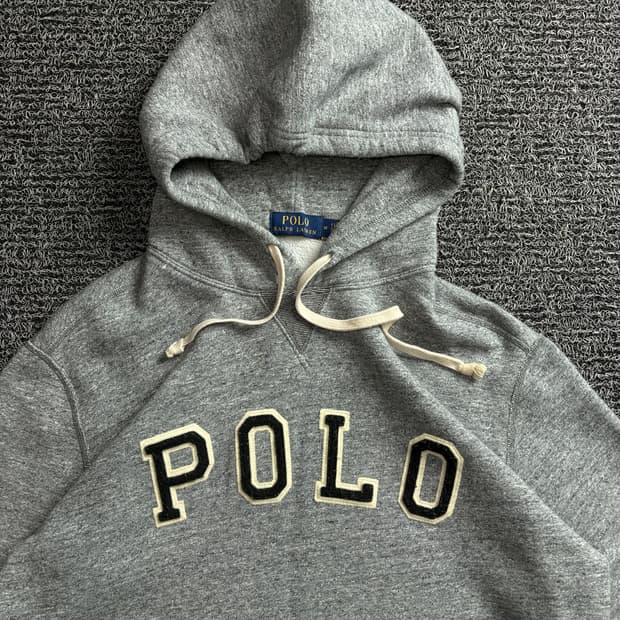 폴로 랄프로렌 빅로고 스팰아웃 후디 그레이 3514
