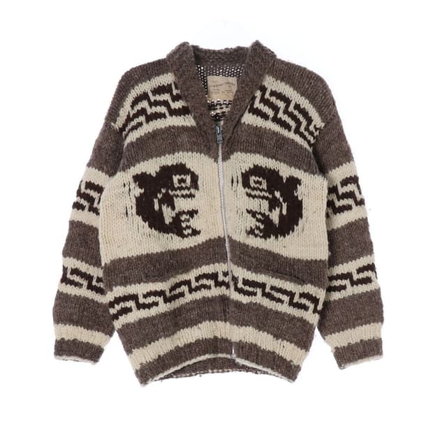 코위찬 인디언 울 100% 핸드메이드 니트자켓