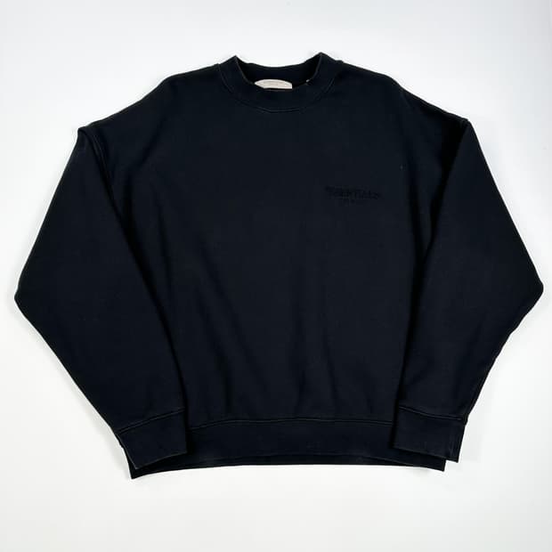 피오갓 에센셜 오버핏 맨투맨 블랙 XL