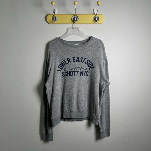 schott 쇼트 그레이 프린팅 맨투맨 L