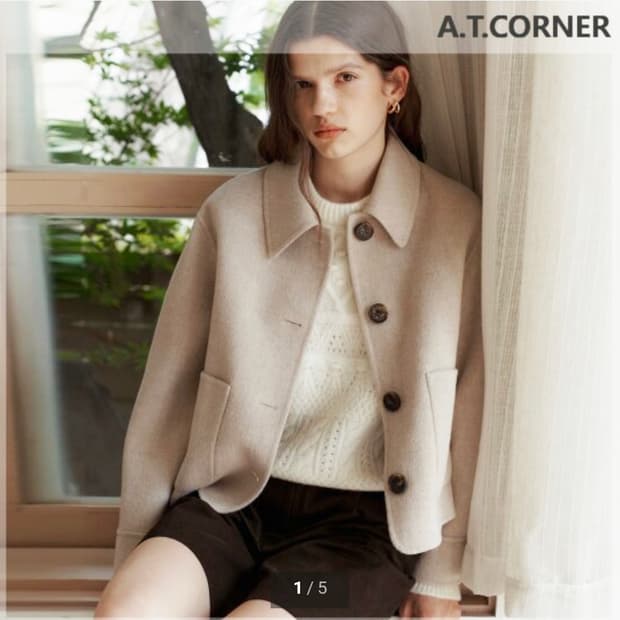 앳코너(at.corner) 핸드메이드 크롭 울자켓 프리사이즈 새상품