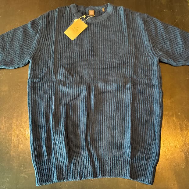 XXL) IOLO 이올로 코튼 반팔 니트 네이비