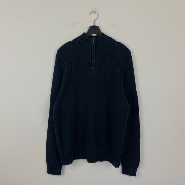 폴로 랄프로렘 블랙 하프집업 니트 스웨터 M