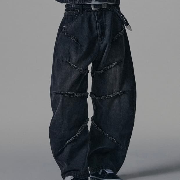 낫포너드 컷오프 커브드 데님 팬츠