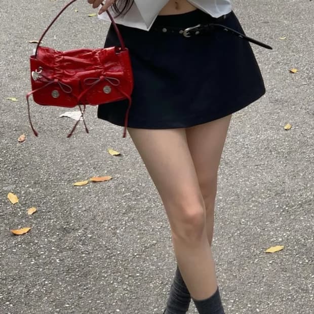 카키포인트 블랙 미니스커트 새상품  Mini Skirt Pant