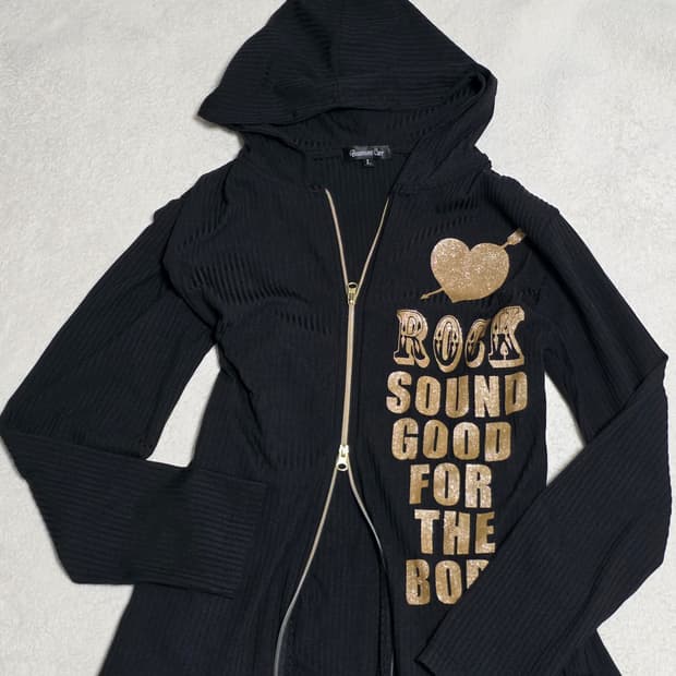 일본빈티지 금장날개 펑크 후드 집업 투웨이 y2k 오네갸루