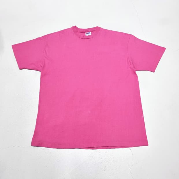 90s HANES 헤인즈 핑크 반팔티 - XL