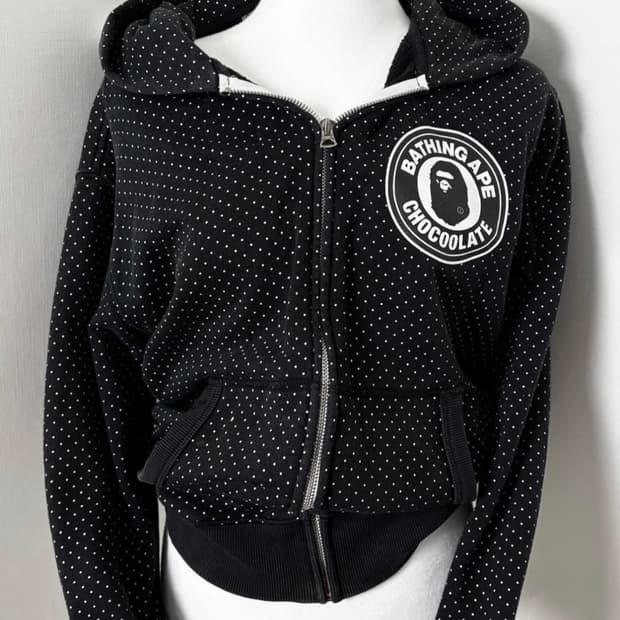 베이프 도트 후드집업
