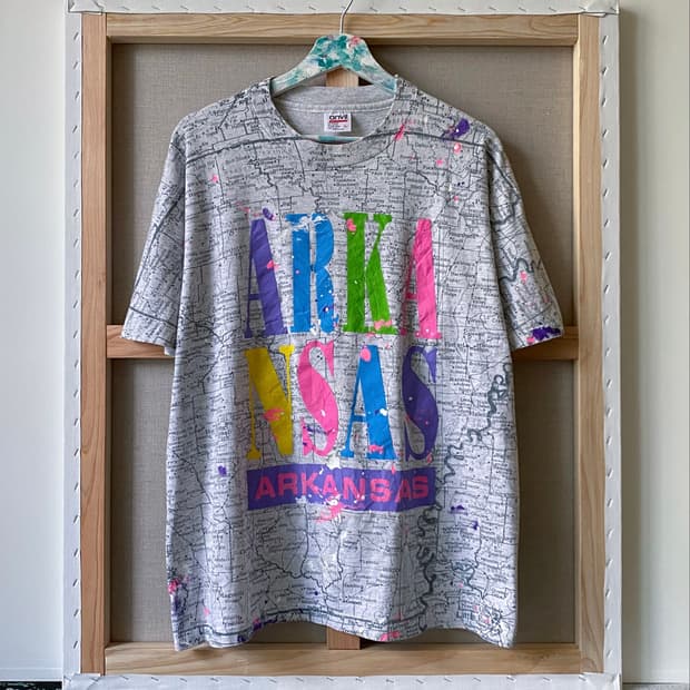 90s 빈티지 ARKANSAS 페인팅 반팔 티셔츠