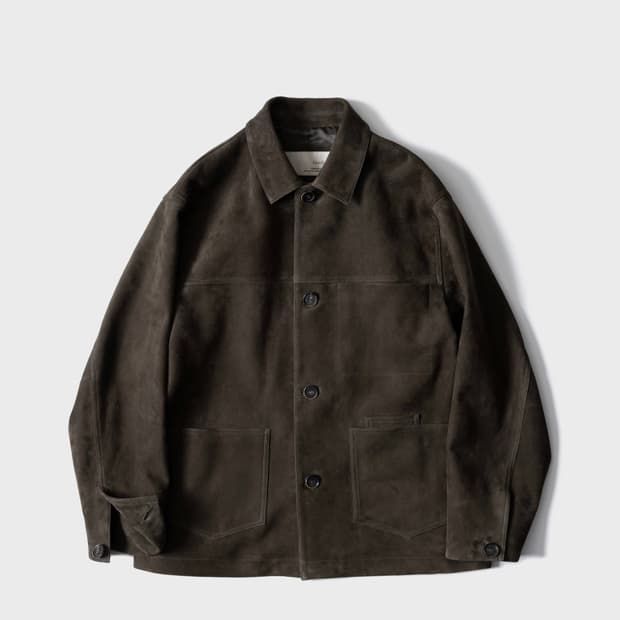 새상품) 퍼스트플로어 스웨이드 초어 코트 고트스킨 카키브라운 48 사이즈