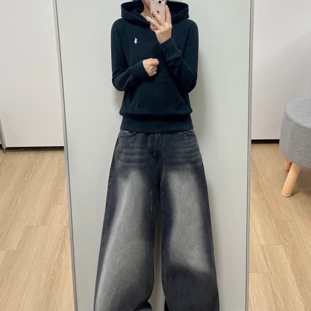 폴로 랄프로렌 신형 화이트 포니 블랙 후드티