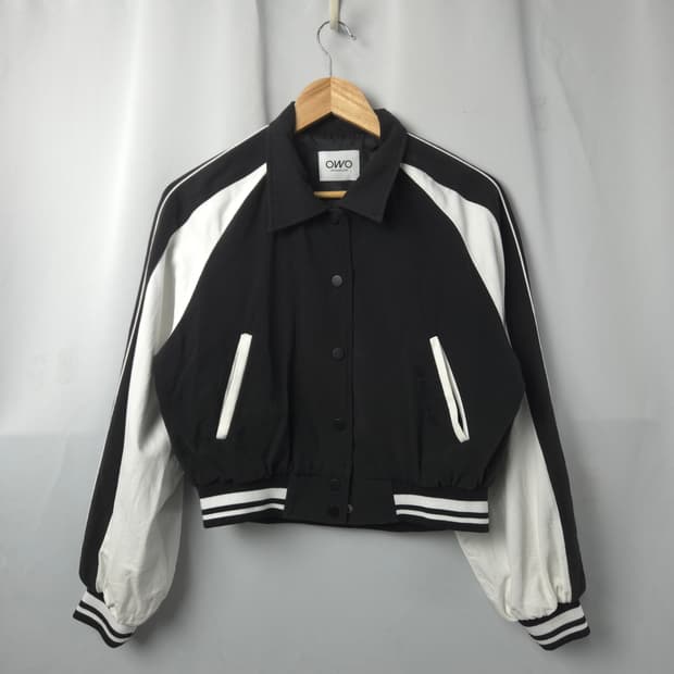 여S 크롭 코튼 자켓 검흰