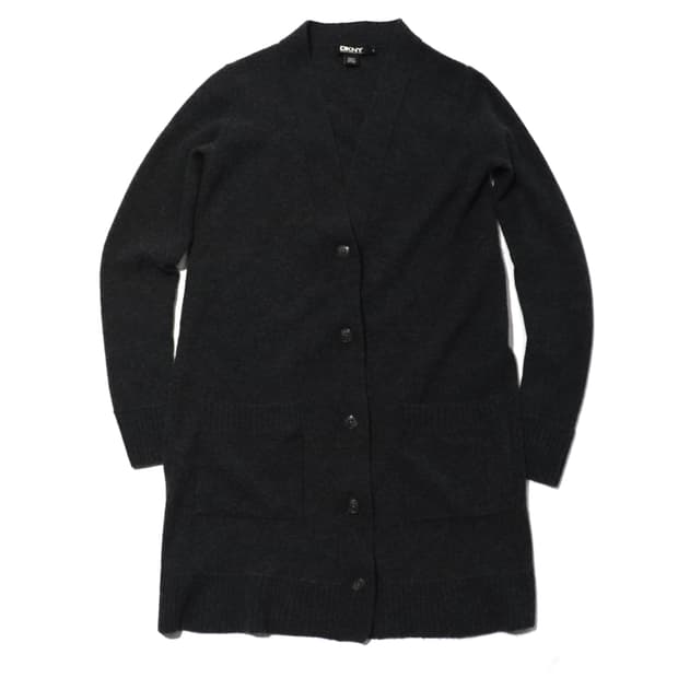 DKNY 차콜 캐시미어 롱 가디건 women S