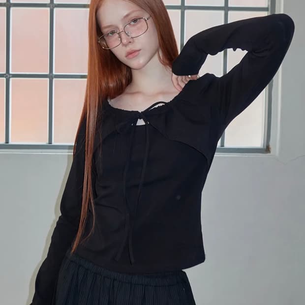 렌세 레이어드 볼레로 롱 슬리브